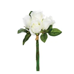 RETIF Compo Artificielle De 3 Roses Blanches Dans 3 Vases En Verre Lies Par Une Corde Online