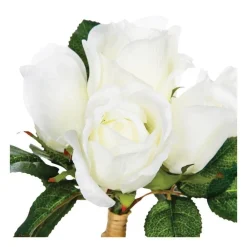 RETIF Compo Artificielle De 3 Roses Blanches Dans 3 Vases En Verre Lies Par Une Corde Online