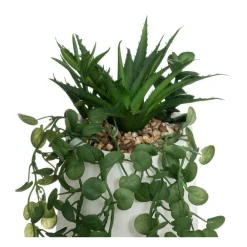 RETIF Compo Artificielle De 3 Roses Blanches Dans 3 Vases En Verre Lies Par Une Corde Cheap