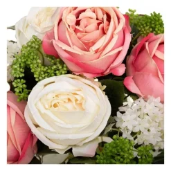 RETIF Compo Artificielle De 3 Roses Blanches Dans 3 Vases En Verre Lies Par Une Corde Discount