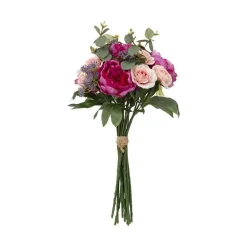 RETIF Compo Artificielle De 3 Roses Blanches Dans 3 Vases En Verre Lies Par Une Corde Fashion