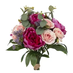 RETIF Compo Artificielle De 3 Roses Blanches Dans 3 Vases En Verre Lies Par Une Corde Fashion