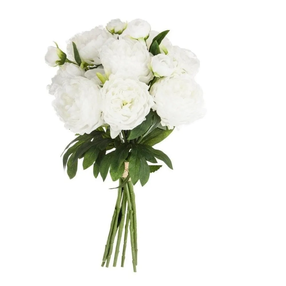 RETIF Compo Artificielle De 3 Roses Blanches Dans 3 Vases En Verre Lies Par Une Corde Fashion