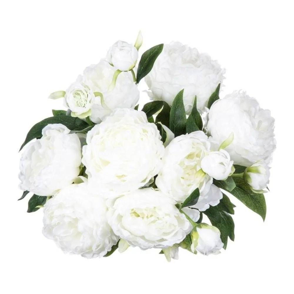 RETIF Compo Artificielle De 3 Roses Blanches Dans 3 Vases En Verre Lies Par Une Corde Fashion