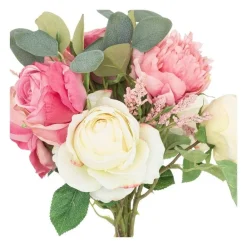 RETIF Compo Artificielle De 3 Roses Blanches Dans 3 Vases En Verre Lies Par Une Corde Best