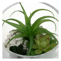 RETIF Compo Artificielle De 3 Roses Blanches Dans 3 Vases En Verre Lies Par Une Corde Clearance