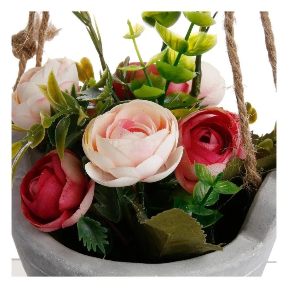 RETIF Composition Artificielle De Roses Dans Un Pot En Ciment A Suspendre H20Cm Best