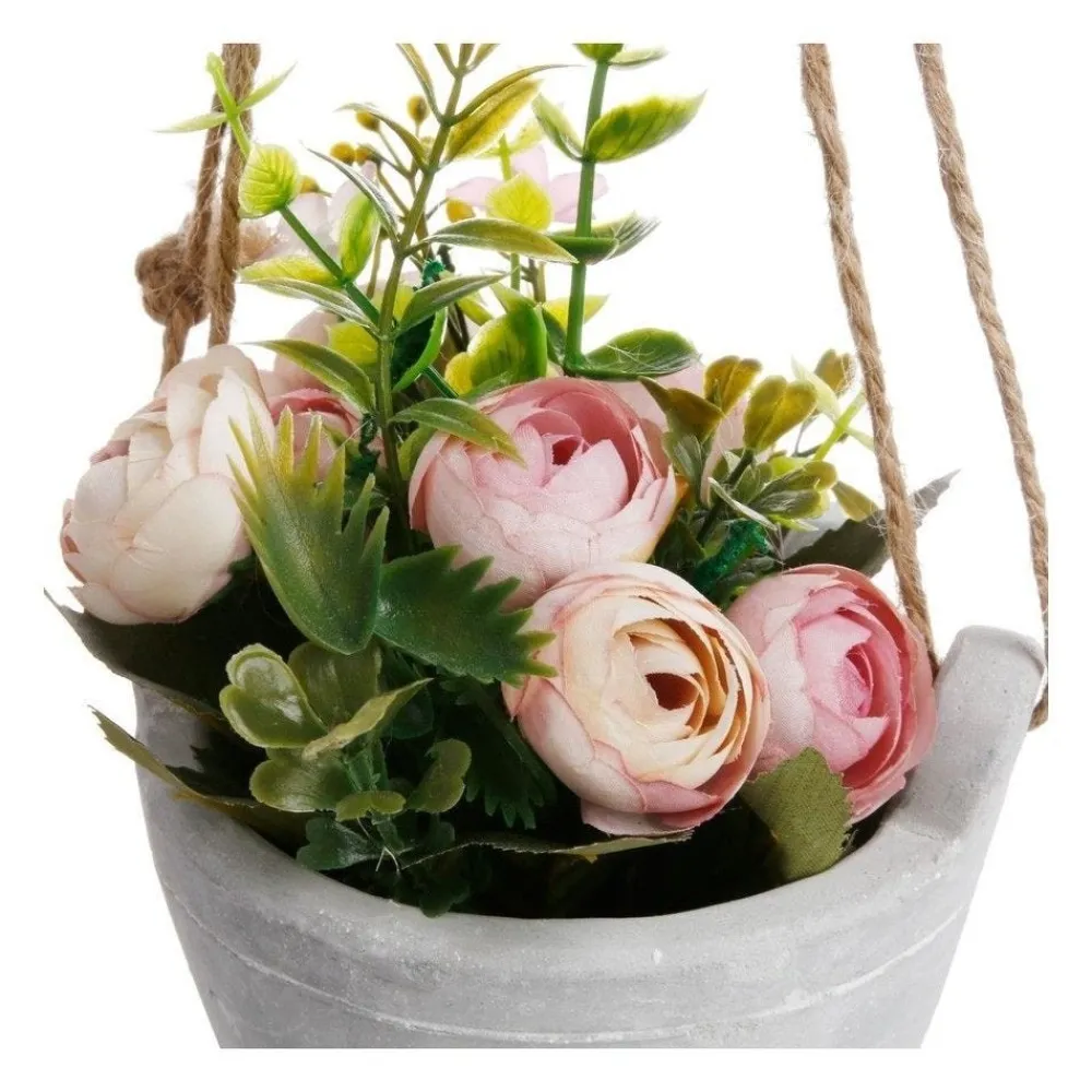 RETIF Composition Artificielle De Roses Dans Un Pot En Ciment A Suspendre H20Cm Best Sale