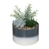 RETIF Composition Florale Artificielle Pot En Ceramique Bicolore H17.5Cm Hot