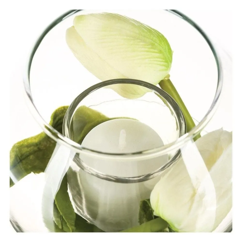 RETIF Composition Florale Artificielle Vase En Verre D. 12Xp. 10Cm Outlet