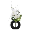 RETIF Composition Florale D'Orchidees Artificielles Vase Noir En Ceramique H45Cm Outlet
