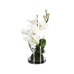 RETIF Composition Florale D'Orchidees Artificielles Vase En Verre D. 18Xh. 35Cm Cheap