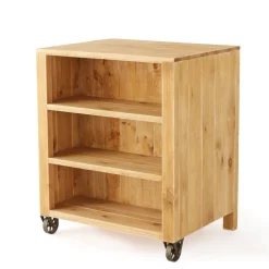 RETIF Comptoir 2 Tablettes L75Xp60Xh90Cm Authentique Sur Roulettes - Pin Massif Teinte Best