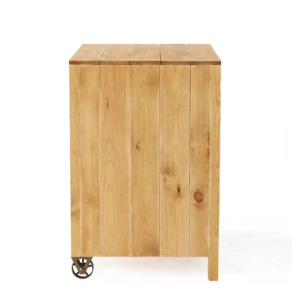 RETIF Comptoir 2 Tablettes L75Xp60Xh90Cm Authentique Sur Roulettes - Pin Massif Teinte Best