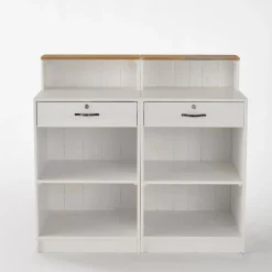 RETIF Comptoir Bois Blanc Tablette Nature L60 X P60 X H110 Cm Cheap