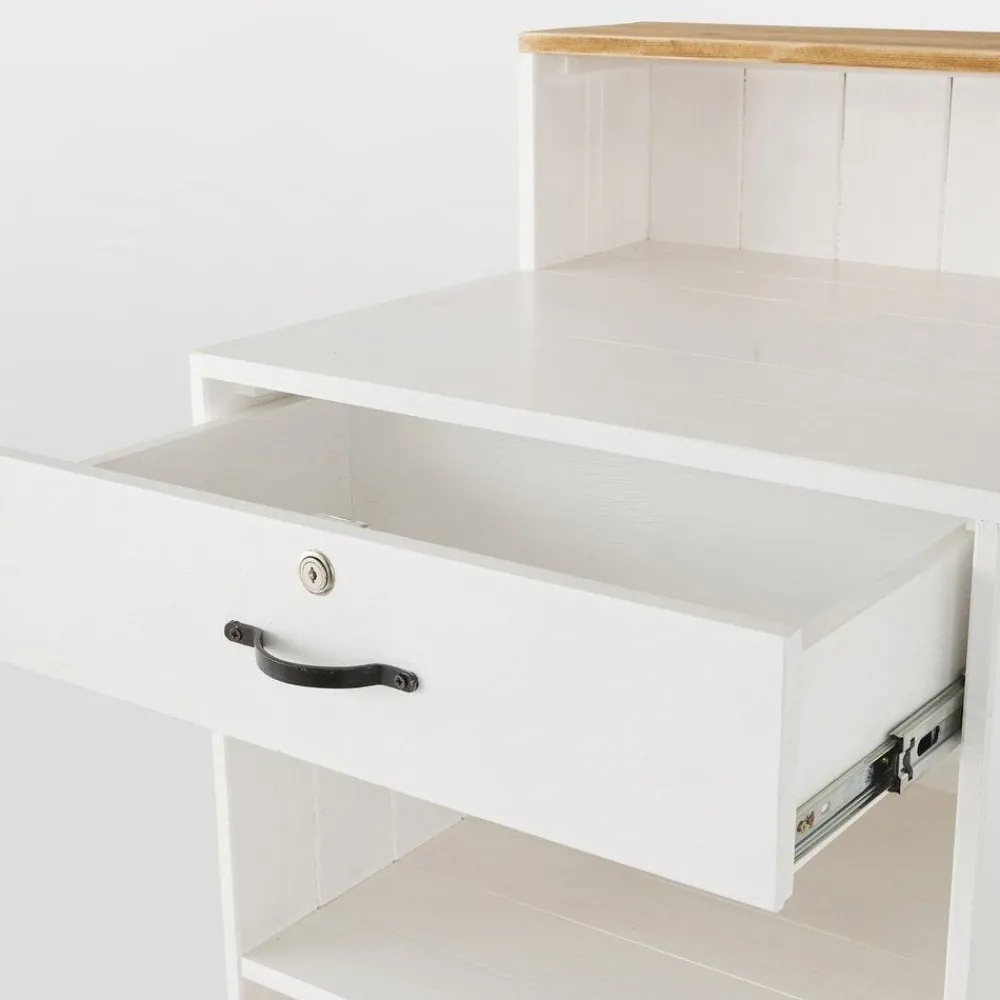 RETIF Comptoir Bois Blanc Tablette Nature L60 X P60 X H110 Cm Cheap