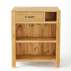 RETIF Comptoir L75Xp60Xh90Cm Authentique Sur Roulettes & 6 Tiroirs - Pin Massif Teinte New