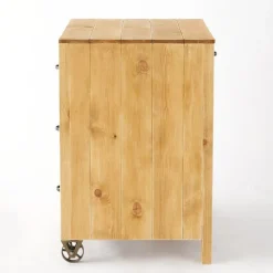 RETIF Comptoir L75Xp60Xh90Cm Authentique Sur Roulettes & 6 Tiroirs - Pin Massif Teinte New