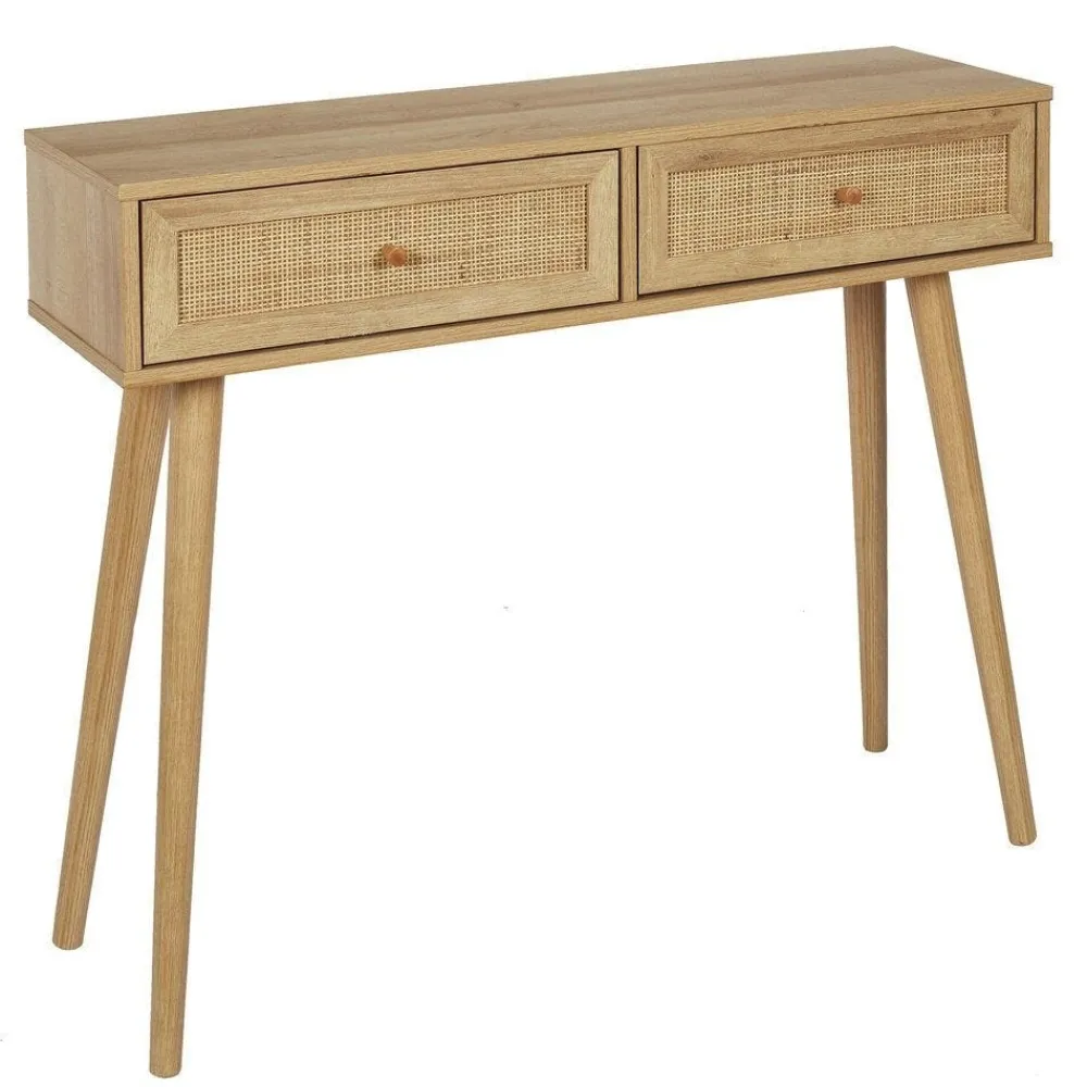 RETIF Console Bois Avec 2 Tiroirs Decoration En Rotin Clearance