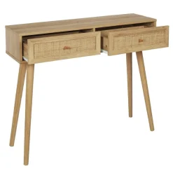 RETIF Console Bois Avec 2 Tiroirs Decoration En Rotin Clearance