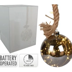 RETIF Corde Avec Boule Lumineuse En Verre Fume O17Cm Best Sale