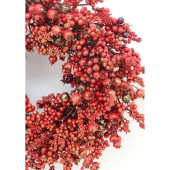 RETIF Couronne De Baies Rouges Pailletees O55Cm Hot