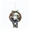 RETIF Couronne De Noel Avec Pere Noel Skieur En Fourrure Grise Clearance