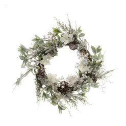 RETIF Couronne De Noel En Bois Avec Branches De Fleurs Decorees Et Pailletees O50Cm Cheap