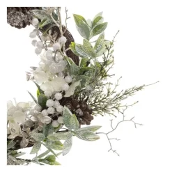 RETIF Couronne De Noel En Bois Avec Branches De Fleurs Decorees Et Pailletees O50Cm Cheap