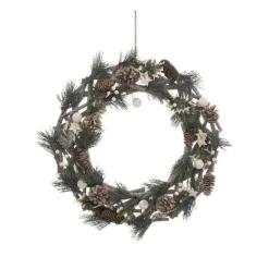 RETIF Couronne De Noel En Bois Avec Branches Pommes De Pin Et Etoiles O50Cm Hot