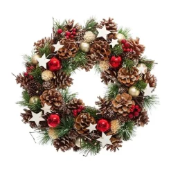 RETIF Couronne De Noel Houx Etoiles Pommes De Pin O35Cm Hot