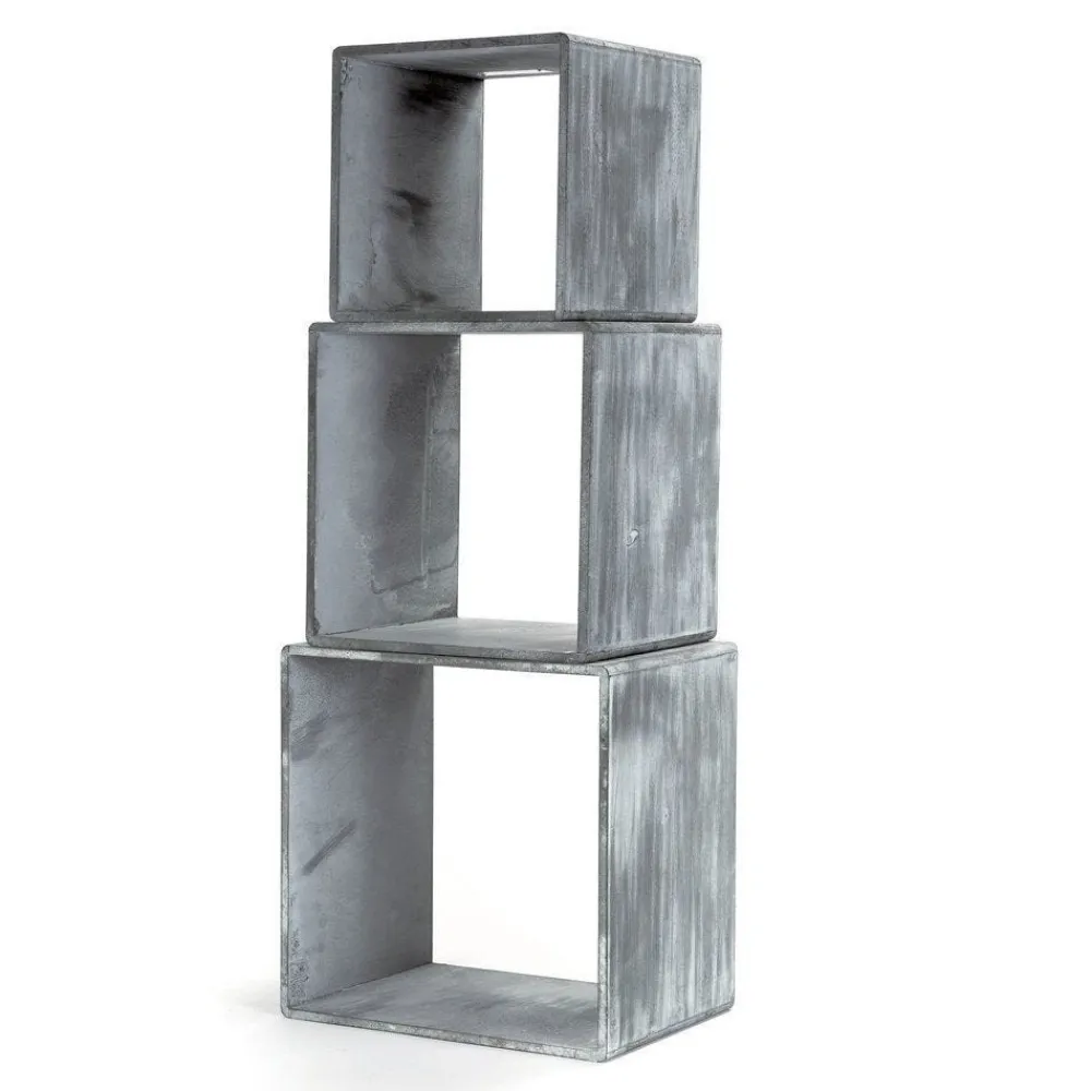 RETIF Cubes Gris L 35 X P 25 X H 35 + L 30 X P 25 X H 30 + L 25 X P 25 X H 25 Cm - X3 Online