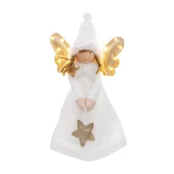 RETIF Deco De Noel Ange Blanc Et Dore Avec Ailes Lumineuses A Led H28Cm Outlet