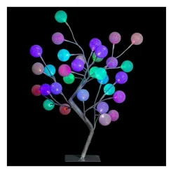 RETIF Deco De Noel Arbre Lumineux Boules Coton 32 Led A Variation De Couleurs H45Cm Cheap