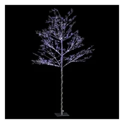 RETIF Deco De Noel Arbre Lumineux Feuilles Argentees 400 Led Blanc Froid H200Cm Flash Sale
