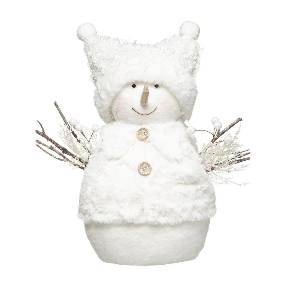 RETIF Deco De Noel Bonhomme De Neige Avec Veste Et Bonnet Blanc H33Cm Shop