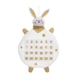 RETIF Deco De Noel Calendrier De L'Avent Lapin Blanc Et Dore Avec 24 Pochettes Cheap