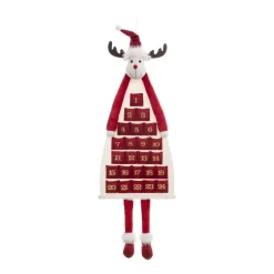 RETIF Deco De Noel Calendrier De L'Avent Renne Rouge Et Blanc Avec 24 Pochettes Cheap