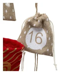 RETIF Deco De Noel Calendrier De L'Avent 24 Pochons Rouge Et Dore H60Cm Flash Sale
