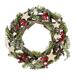 RETIF Deco De Noel Couronne Avec Branches Bois Et Sapin O30Cm Best