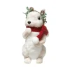 RETIF Deco De Noel Ecureuil Blanc Avec Echarpe Rouge Et Couronne H23Cm Outlet