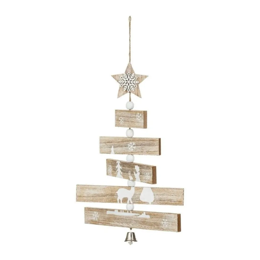 RETIF Deco De Noel En Bois Imprime Avec Clochette H45Cm Online