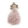 RETIF Deco De Noel Fee En Resine Avec Jupe Plumes Rose Pale H21Cm Hot