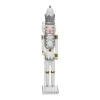 RETIF Deco De Noel Grande Figurine Casse Noisette En Bois Blanc Et Argent H60Cm Fashion