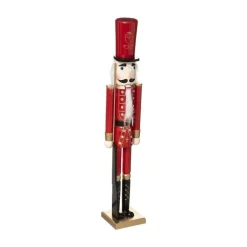 RETIF Deco De Noel Grande Figurine Casse Noisette En Bois Rouge H106Cm New
