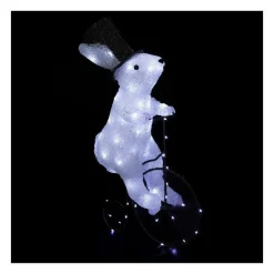 RETIF Deco De Noel Lapin Lumineux Sur Son Velo 64 Led Blanc 8 Jeux De Lumiere H44Cm Best