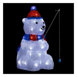 RETIF Deco De Noel Lumineuse Ours Pecheur 40 Led Blanches H39Cm Cheap