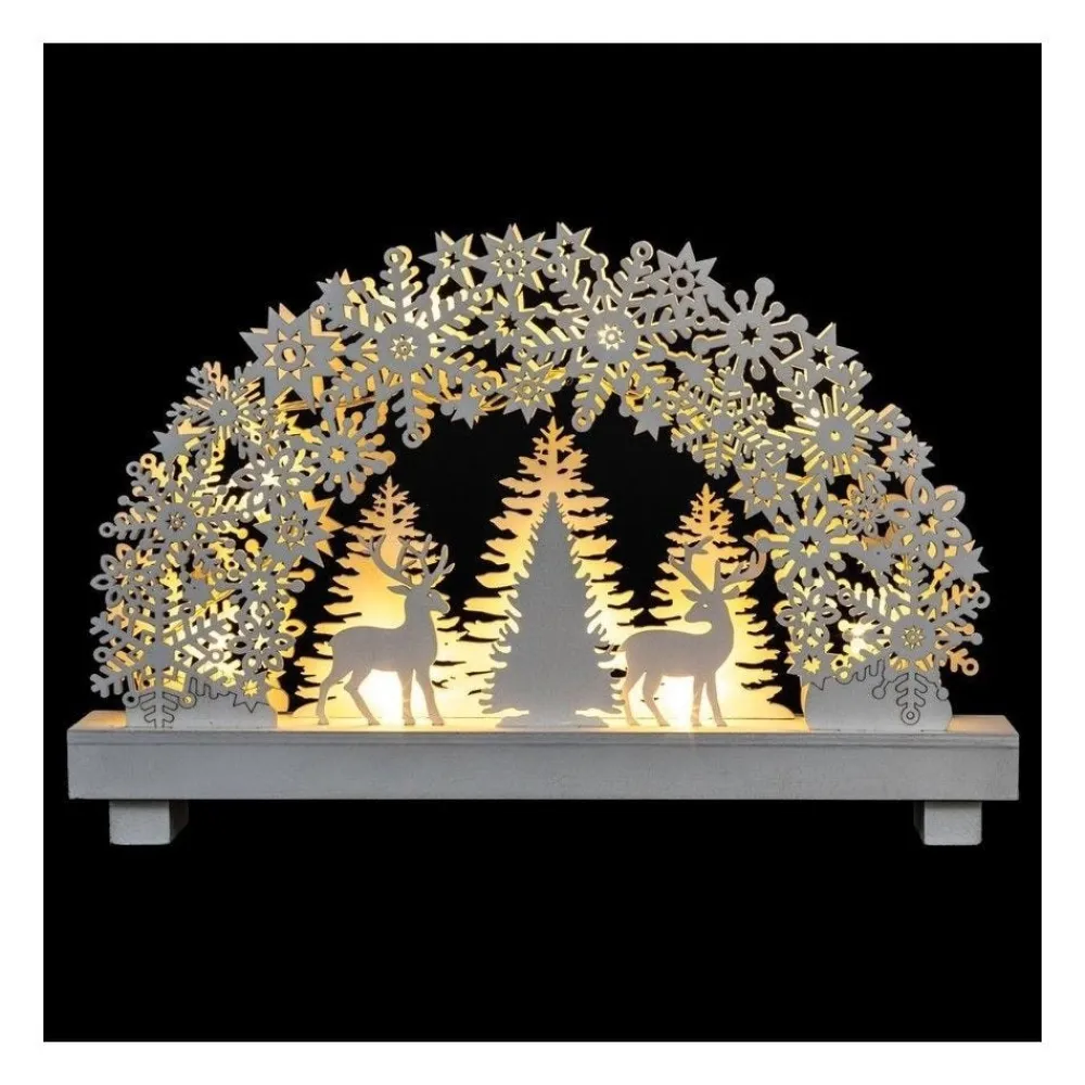 RETIF Deco De Noel Lumineuse Village En Bois 8 Led Blanc Chaud Best