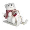 RETIF Deco De Noel Ours Blanc A Luge H18Cm New