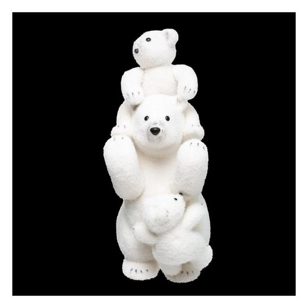 RETIF Deco De Noel Ours Et Oursons Blanc Floque Store
